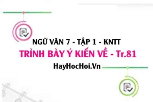 Soạn bài Trình bày ý kiến về một vấn đề đời sống trang 81 Ngữ văn lớp 7 Kết nối tri thức tập 1